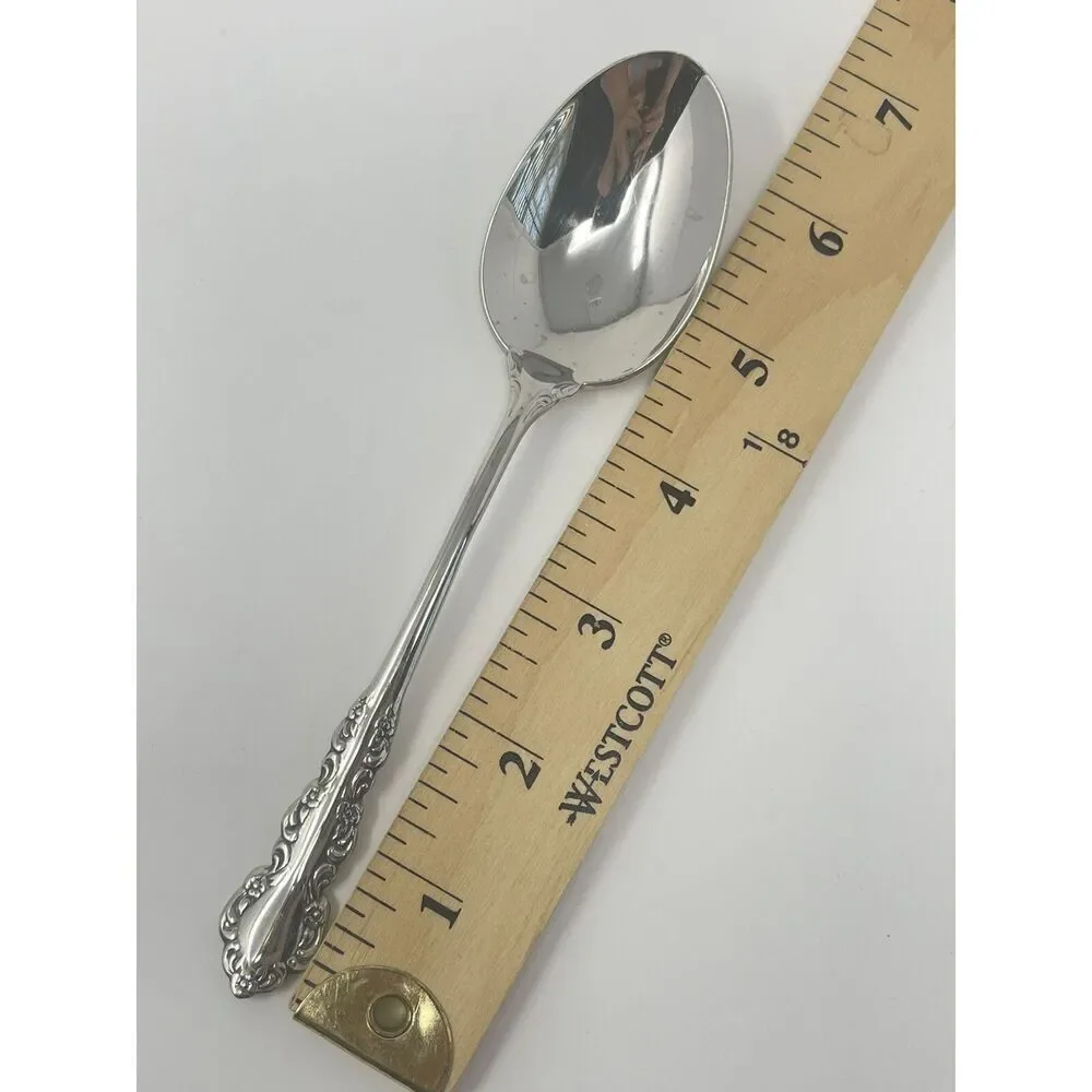 Oneida Shelley Cube USA Stainless Place Dinner Soup Spoons 6 5/8” Set Of 4